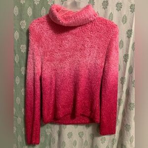 Girls Pink Expressions Ombré Turtleneck Sweater (10/12)